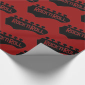 Red Rock en Roll Guitar Pattern Cadeaupapier (Hoek)