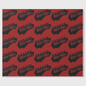 Red Rock en Roll Guitar Pattern Cadeaupapier (Vlak)