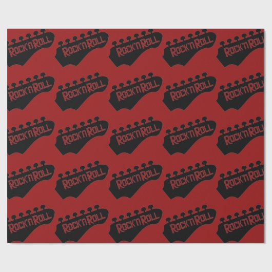 Red Rock en Roll Guitar Pattern Cadeaupapier (Vlak)