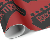 Red Rock en Roll Guitar Pattern Cadeaupapier (Rol Hoek)