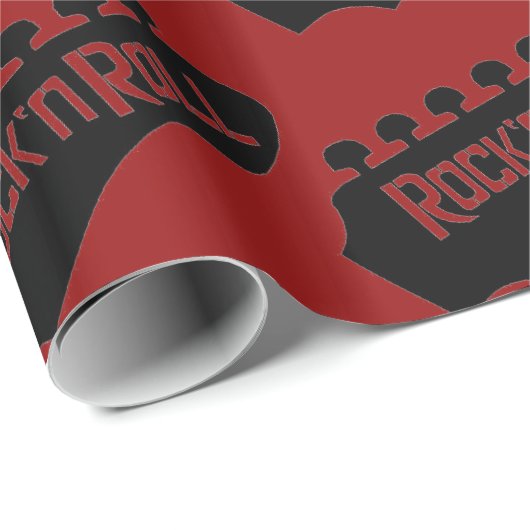 Red Rock en Roll Guitar Pattern Cadeaupapier (Rol Hoek)