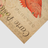  Red Rock Fish Floral Flowers Franse Tissuepapier (Detail)