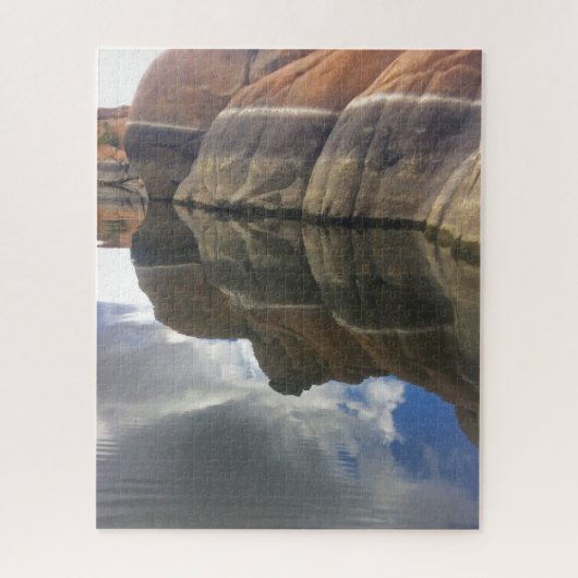 Red Rock Lake Water Reflection Foto Landschap Legpuzzel (Verticaal)