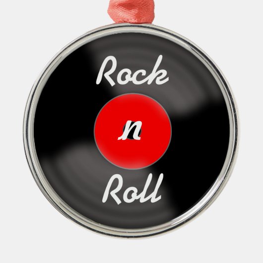 Red Rock N Roll Vinyl Record Ornament (Voorkant)