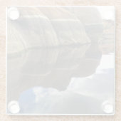 Red Rock Reflections Calm Lake Water Southwest Glazen Onderzetter (Achterkant)