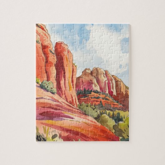 Red Rock, Sedona, Arizona, Moderne kunst Legpuzzel (Verticaal)