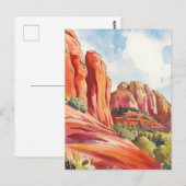 Red Rock, Sedona, Arizona, Waterverf schilderkunst Briefkaart (Voorkant / Achterkant)