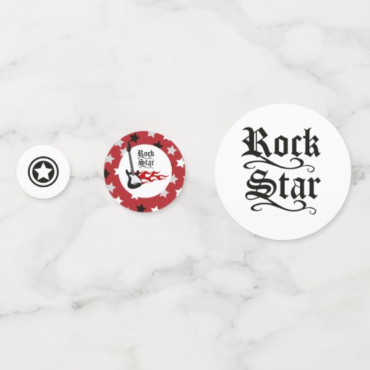 Red Rock Star Baby shower Confetti (Voorkanten)