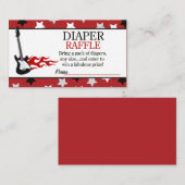 Red Rock Star Baby shower Diaper Raffle Informatiekaartje (Voorkant / Achterkant)