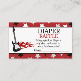 Red Rock Star Baby shower Diaper Raffle Informatiekaartje