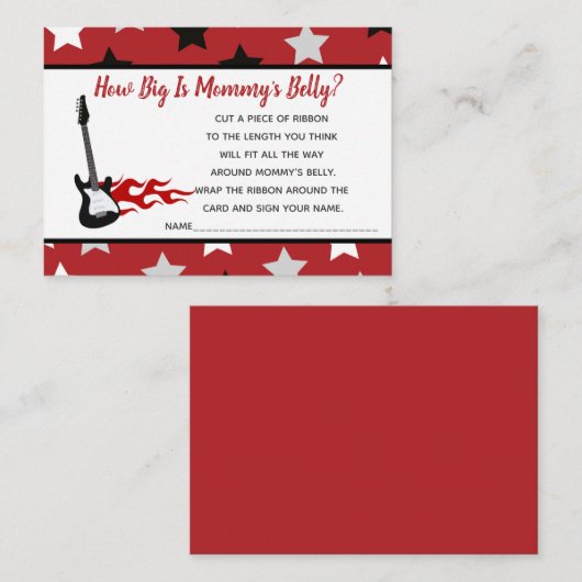Red Rock Star Hoe groot is mama's Belly Boy Game Informatiekaartje (Voorkant / Achterkant)