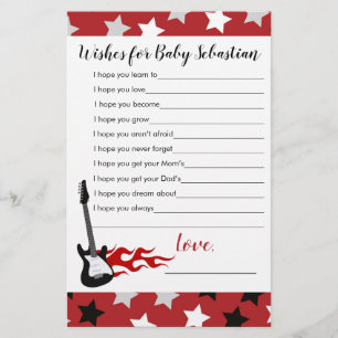 Red Rock Star Music Baby shower Wishes for Baby