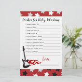 Red Rock Star Music Baby shower Wishes for Baby (Staand voorkant)