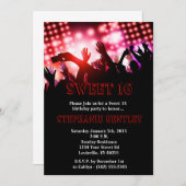 Red Rock Star Sweet 16 Birthday Invitation Kaart (Voorkant / Achterkant)