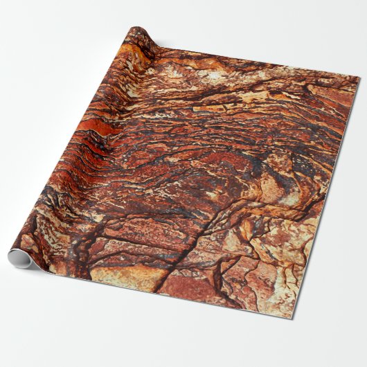 Red Rock Texture Cadeaupapier (Uitgerold)