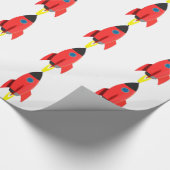 Red Rocket Blast Off Cadeaupapier (Hoek)