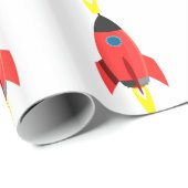 Red Rocket Blast Off Cadeaupapier (Rol Hoek)