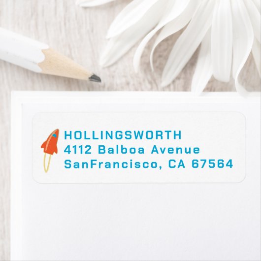 Red Rocket Return Address Etiket (Insitu)