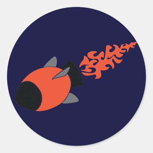 Red Rocket Ronde Sticker (Voorkant)
