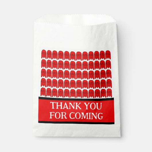 Red Rocket Ship Verjaardagsfeest Bedankzakje (Voorkant)