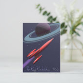 Red Rocketship Briefkaart (Staand voorkant)