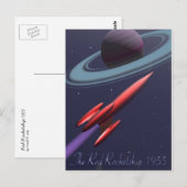 Red Rocketship Briefkaart (Voorkant / Achterkant)