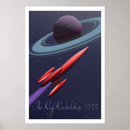 Red Rocketship Poster (Voorkant)