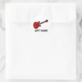 Red Rockin' Guitar Ronde Sticker (Tas)