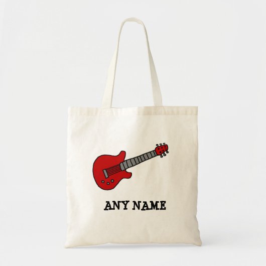 Red Rockin' Guitar Tote Bag (Voorkant)