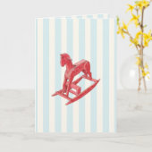 Red Rocking Horse strepen Kaart (Gele Bloem)