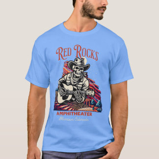 Red Rocks Amphitheater Skelet dat Gitaar Speelt gi T-shirt