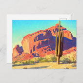 Red Rocks and Cactus, 1945 by Maynard Dixon Briefkaart (Voorkant / Achterkant)