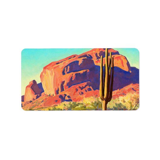 Red Rocks and Cactus, 1945 by Maynard Dixon Etiket (Voorkant)