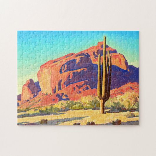 Red Rocks and Cactus, 1945 by Maynard Dixon Legpuzzel (Horizontaal)
