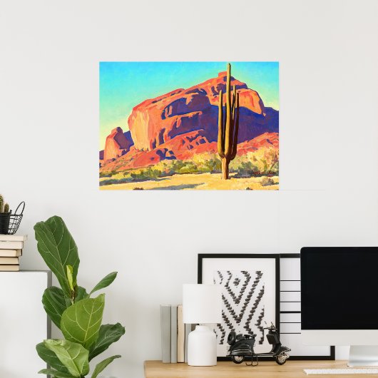 Red Rocks and Cactus, 1945 by Maynard Dixon Poster (Thuiskantoor)