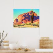 Red Rocks and Cactus, 1945 by Maynard Dixon Poster (Keuken)