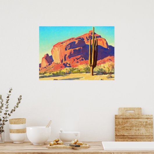 Red Rocks and Cactus, 1945 by Maynard Dixon Poster (Keuken)