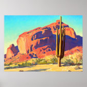 Red Rocks and Cactus, 1945 by Maynard Dixon Poster (Voorkant)