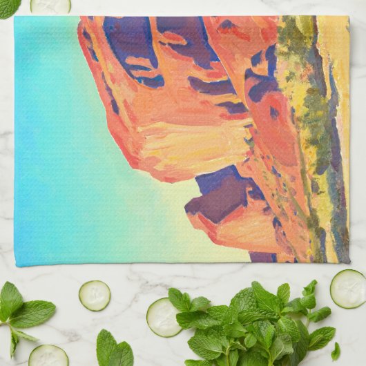 Red Rocks and Cactus, 1945 by Maynard Dixon Theedoek (Gevouwen)