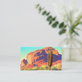 Red Rocks and Cactus, 1945 by Maynard Dixon Visitekaartje (Staand voorkant)