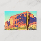 Red Rocks and Cactus, 1945 by Maynard Dixon Visitekaartje (Voorkant)