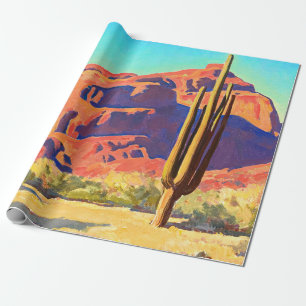 Red Rocks and Cactus, 1945, door Maynard Dixon Cadeaupapier