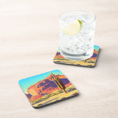 Red Rocks and Cactus van Maynard Dixon Bier Onderzetter (Rechterzijde)