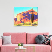 Red Rocks and Cactus van Maynard Dixon Canvas Afdruk (Insitu (Woonkamer))