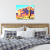 Red Rocks and Cactus van Maynard Dixon Canvas Afdruk (Insitu (Slaapkamer))
