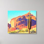 Red Rocks and Cactus van Maynard Dixon Canvas Afdruk (Voorkant)