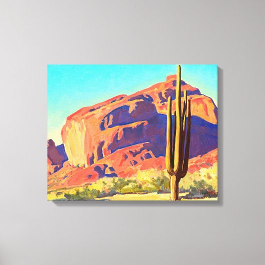 Red Rocks and Cactus van Maynard Dixon Canvas Afdruk (Voorkant)