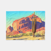 Red Rocks and Cactus van Maynard Dixon Fleece Deken (Voorkant (Horizontaal))