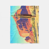 Red Rocks and Cactus van Maynard Dixon Fleece Deken (Voorkant)