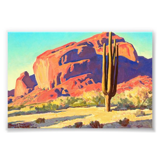 Red Rocks and Cactus van Maynard Dixon Foto Afdruk (Voorkant)